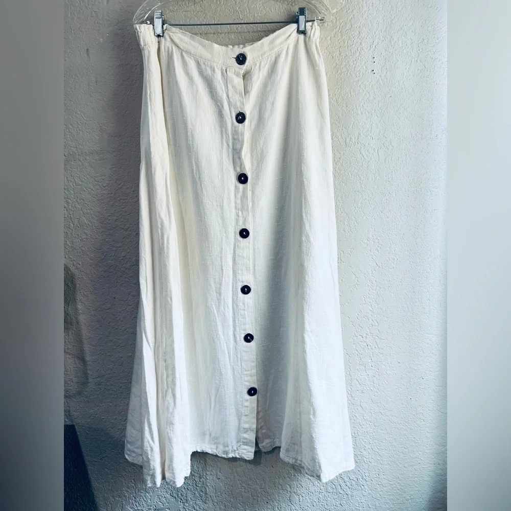 Nannette Keller 100% Linen skirt size 1X Bohemain , wester , beach day etc